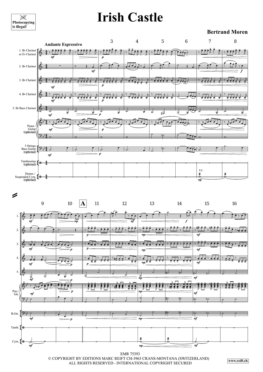 Irish Castle Irish Castle Clarinet Quintet scores gallery preview page 4