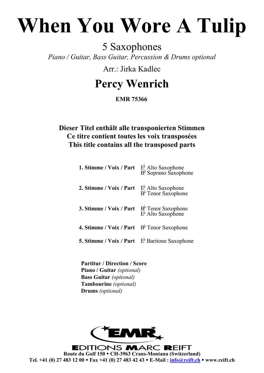 When You Wore A Tulip When You Wore A Tulip Saxophone Quintet scores gallery preview page 2