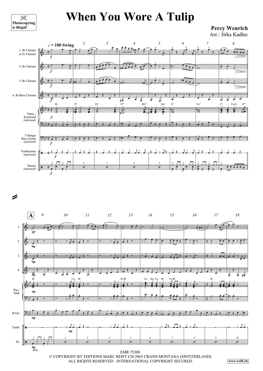 When You Wore A Tulip Clarinet Quartet scores gallery preview page 3