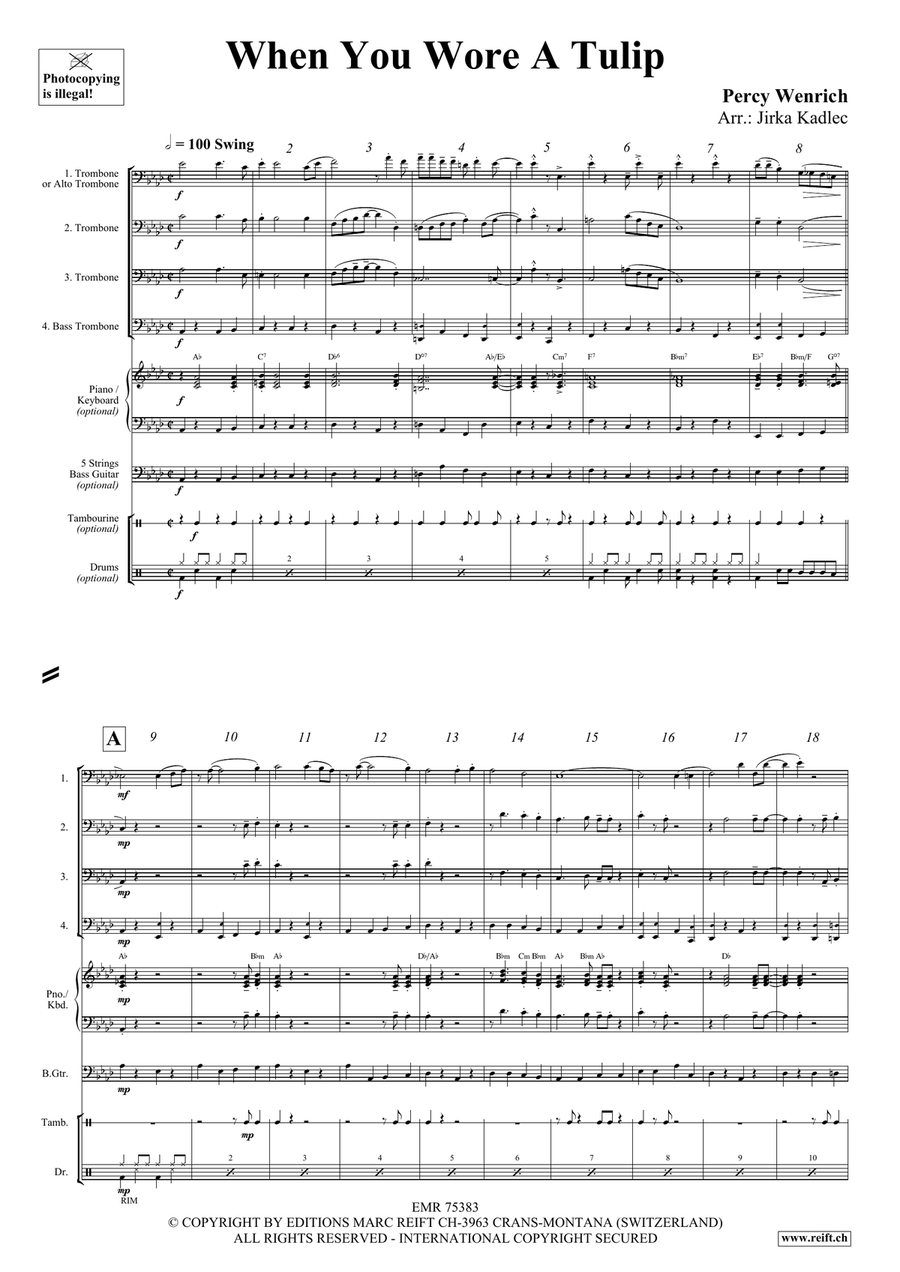 When You Wore A Tulip When You Wore A Tulip Trombone Quartet scores gallery preview page 3