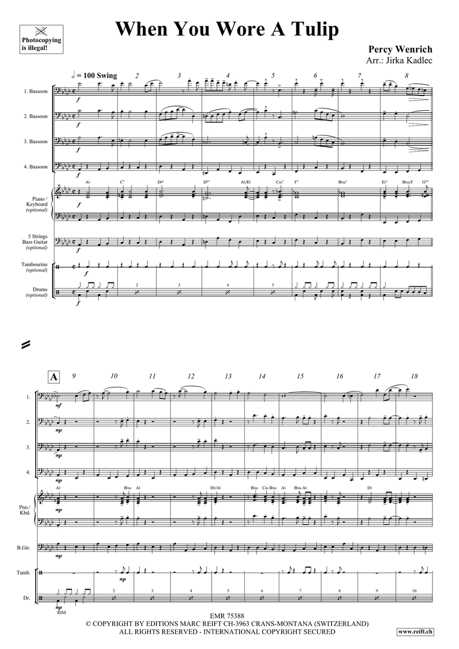 When You Wore A Tulip Bassoon Quartet scores gallery preview page 3