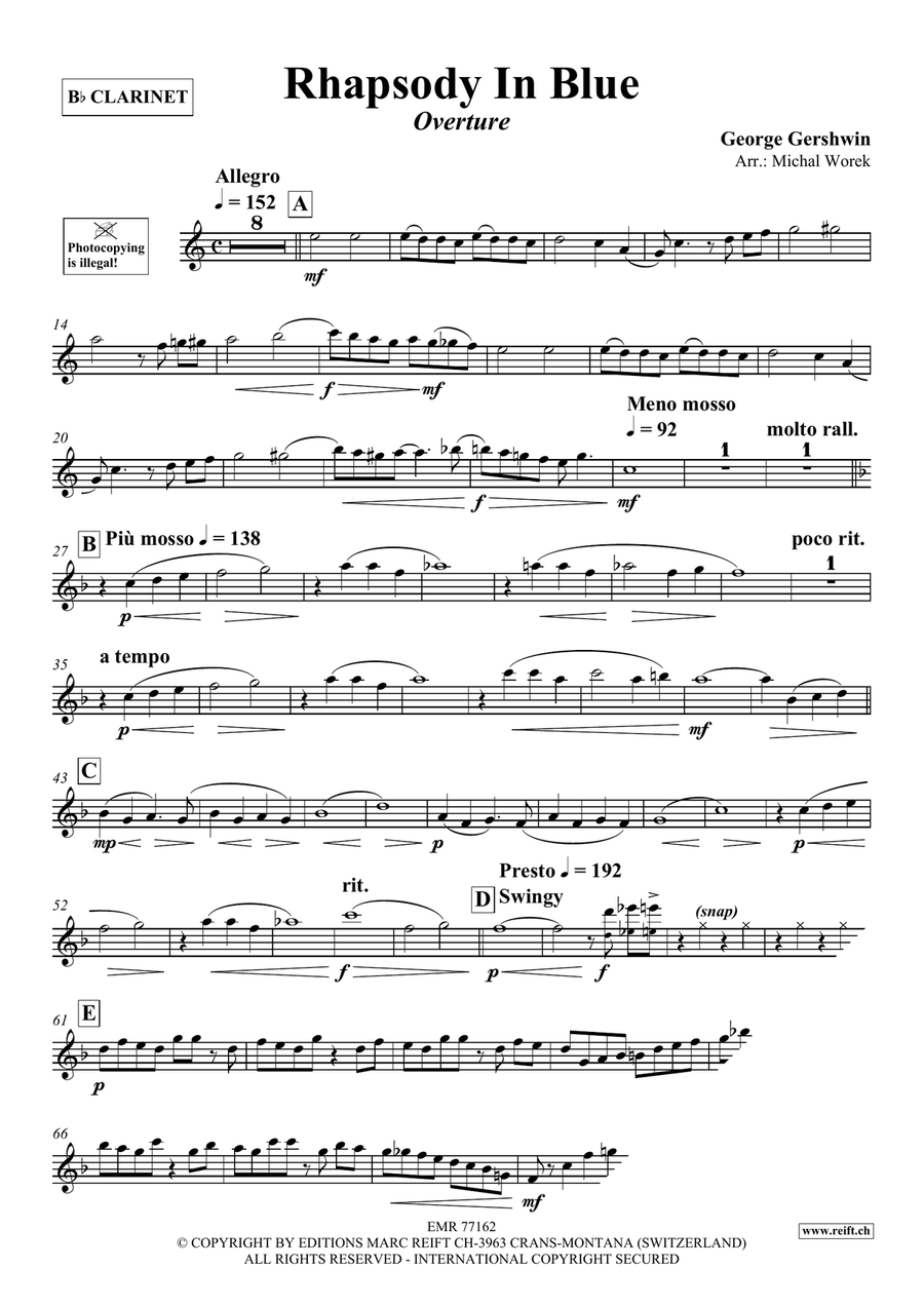 Rhapsody In Blue Rhapsody In Blue Clarinet Solo scores gallery preview page 3