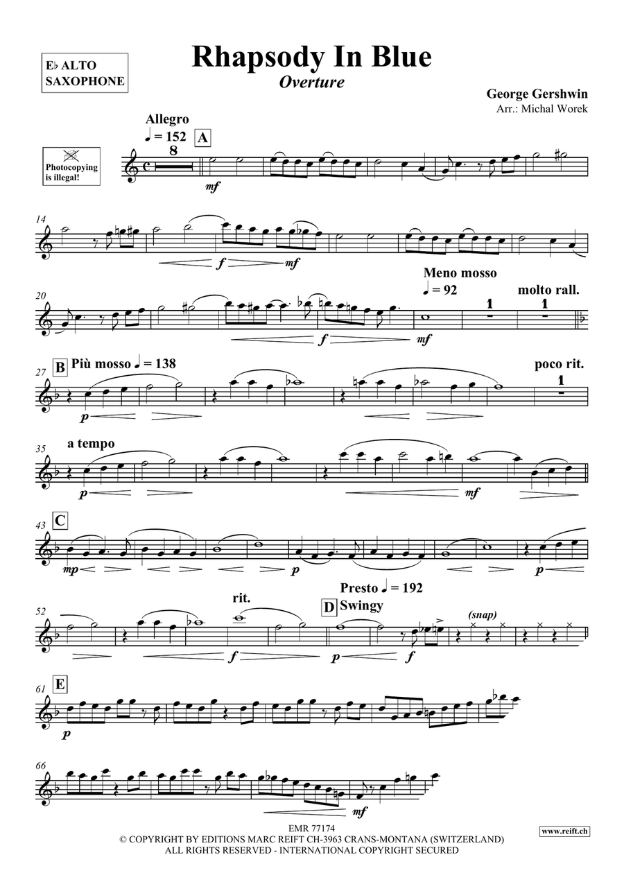 Rhapsody In Blue Rhapsody In Blue Alto Saxophone scores gallery preview page 3