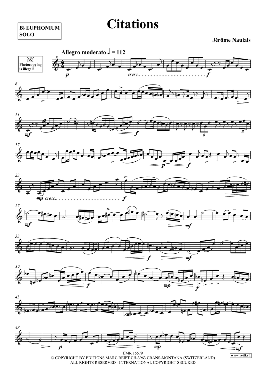 Citations Euphonium scores gallery preview page 4