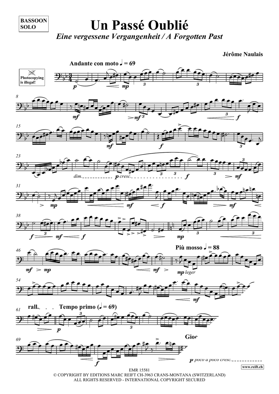 Un Passé Oublié Un Passé Oublié Bassoon Solo scores gallery preview page 4