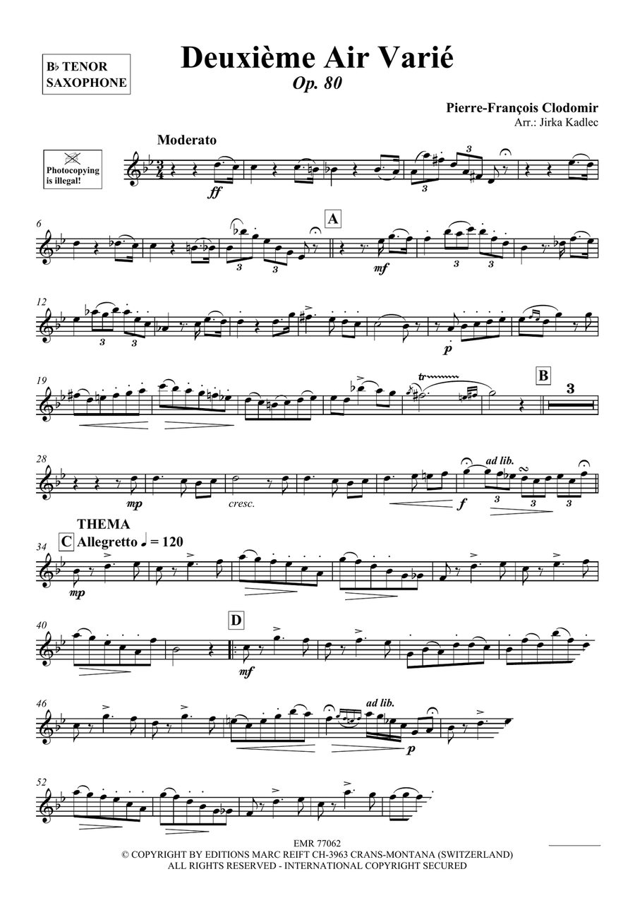 Deuxième Air Varié Deuxième Air Varié Tenor Saxophone scores gallery preview page 3