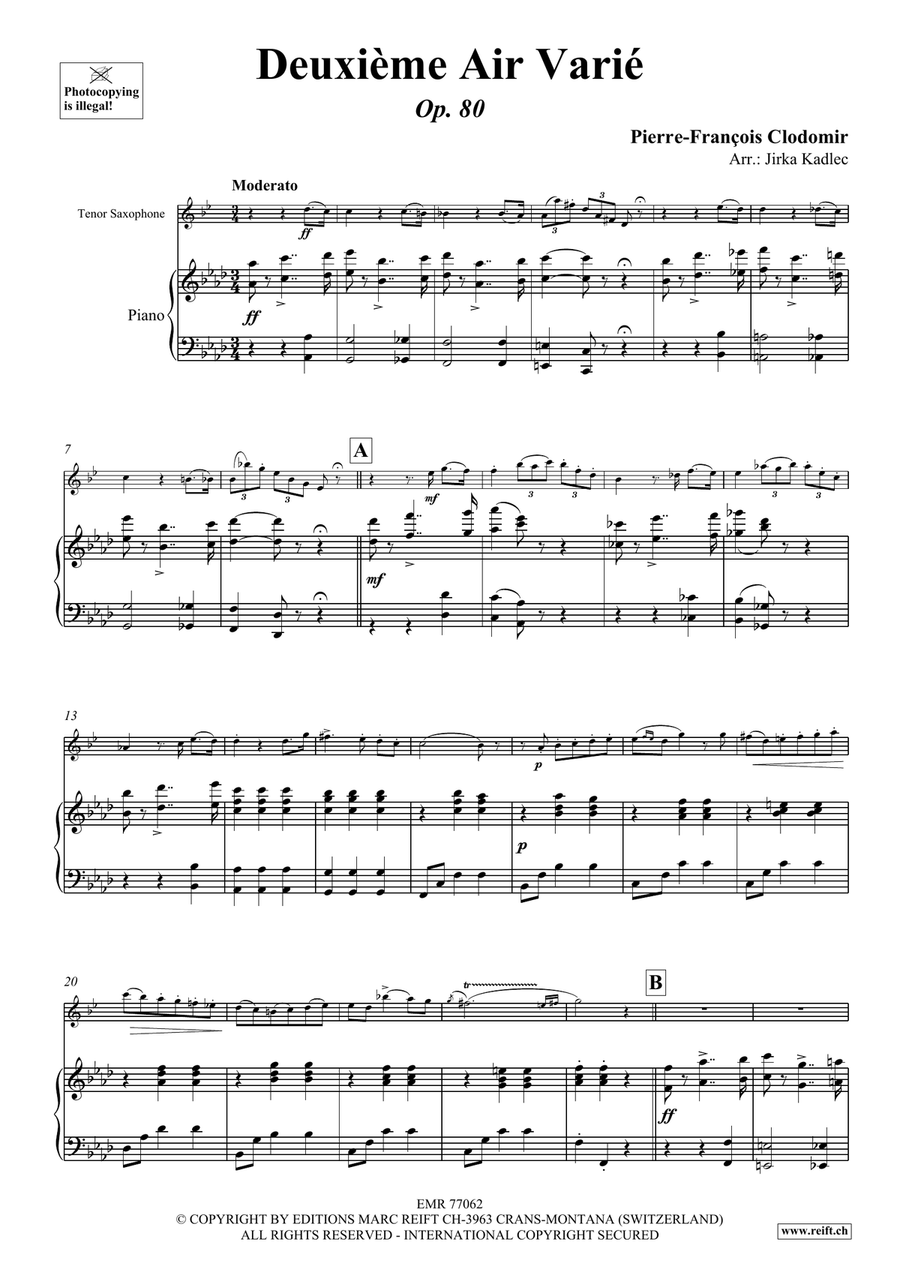 Deuxième Air Varié Deuxième Air Varié Tenor Saxophone scores gallery preview page 4