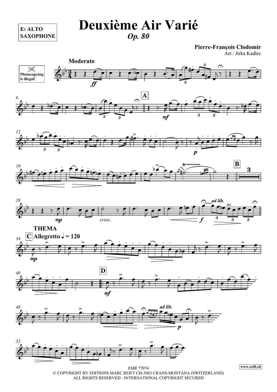 Deuxième Air Varié Deuxième Air Varié Alto Saxophone scores gallery preview page 3