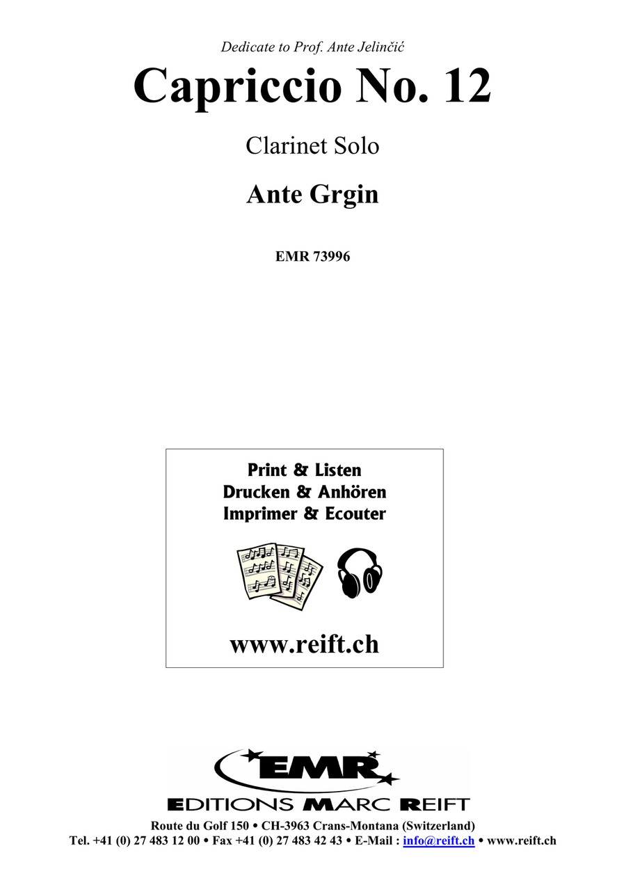 Capriccio No. 12 Capriccio No. 12 Clarinet Solo scores gallery preview page 2