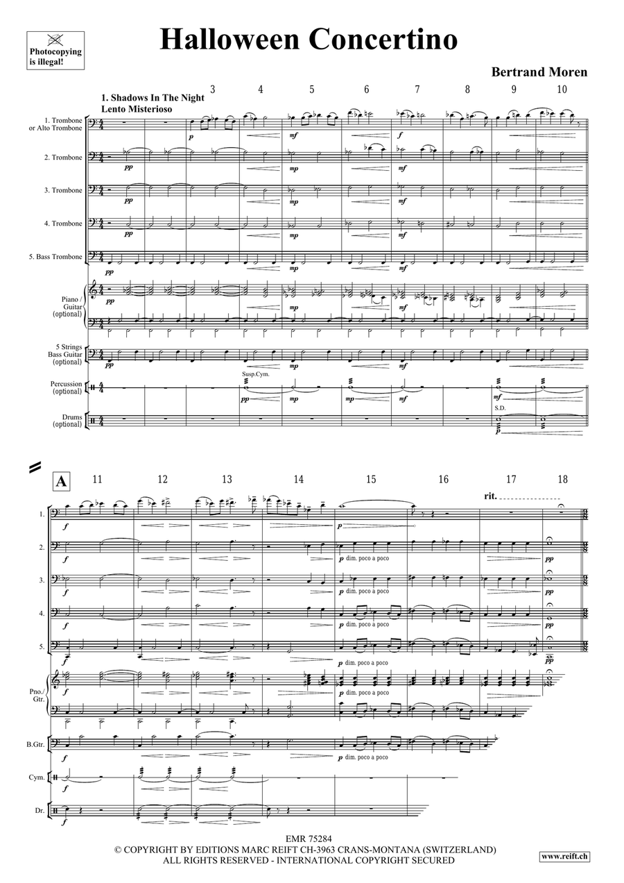 Halloween Concertino by Bertrand Moren Trombone - Sheet Music page 4
