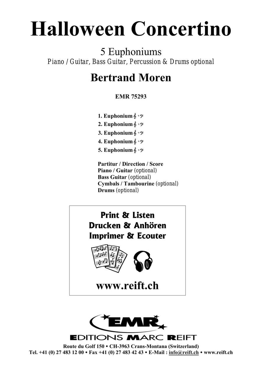 Halloween Concertino by Bertrand Moren Euphonium Quintet - Sheet Music page 2