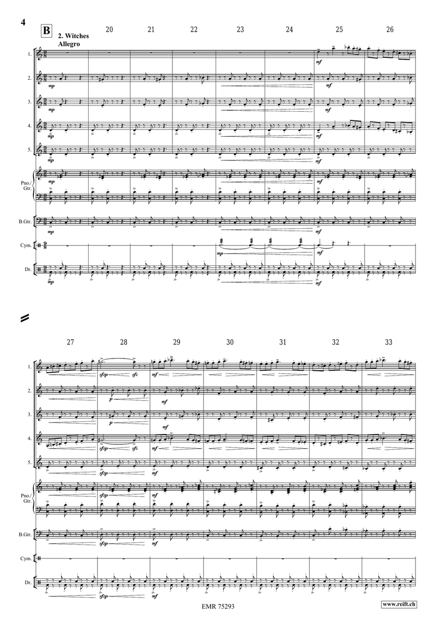 Halloween Concertino by Bertrand Moren Euphonium Quintet - Sheet Music page 5