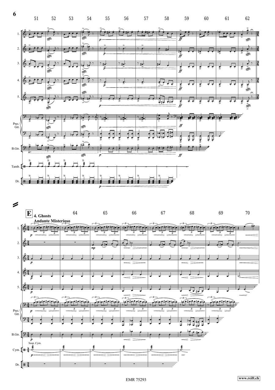 Halloween Concertino by Bertrand Moren Euphonium Quintet - Sheet Music page 7