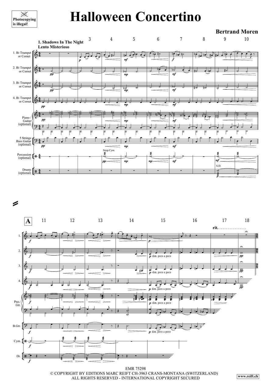 Halloween Concertino by Bertrand Moren Cornet - Sheet Music page 4