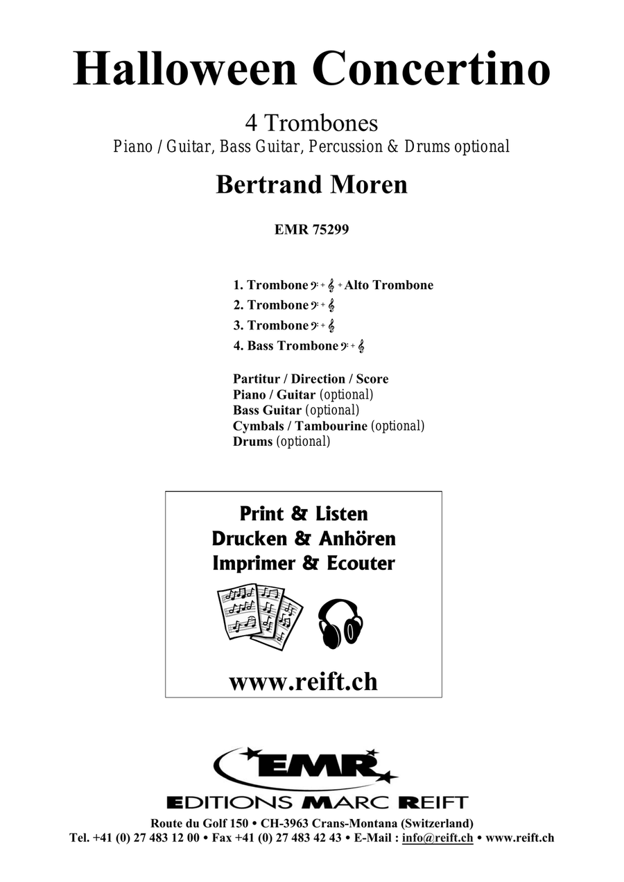 Halloween Concertino by Bertrand Moren Trombone Quartet - Sheet Music page 2