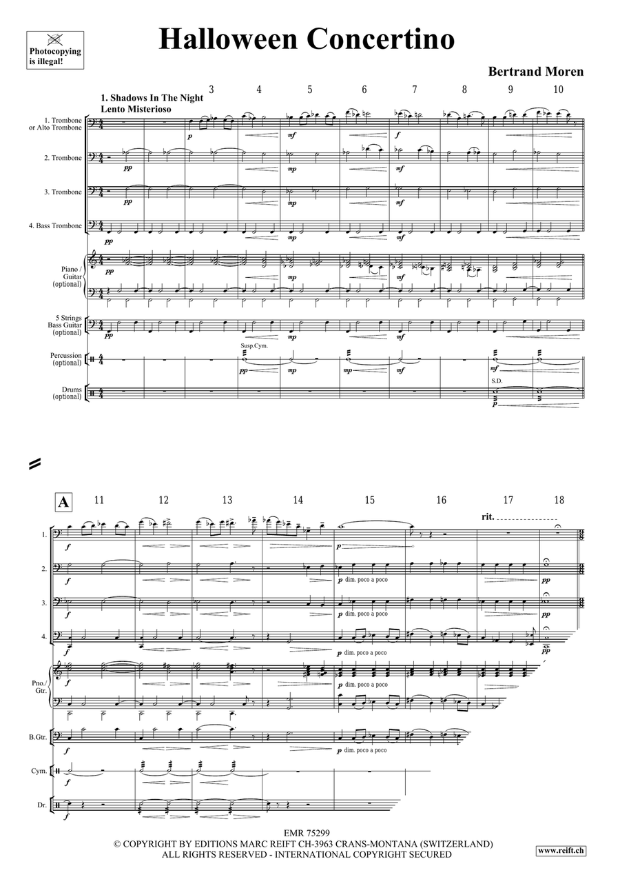 Halloween Concertino by Bertrand Moren Trombone Quartet - Sheet Music page 4