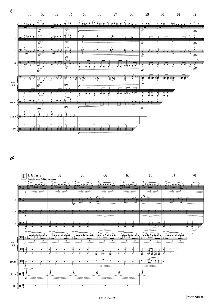Halloween Concertino by Bertrand Moren Trombone Quartet - Sheet Music page 7