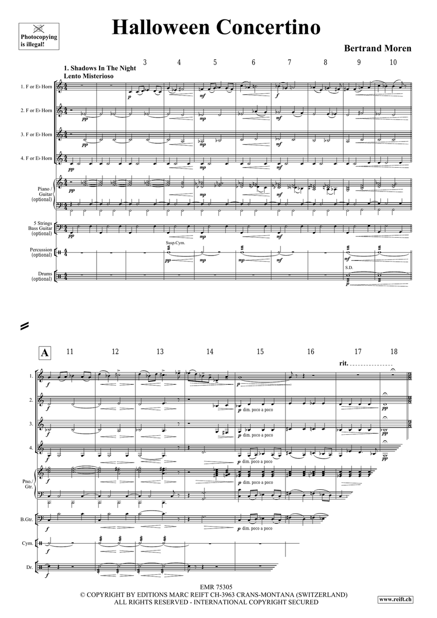 Halloween Concertino by Bertrand Moren Horn - Sheet Music page 4