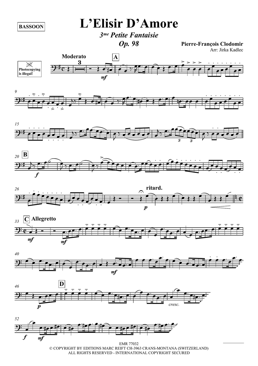 L'Elisir D'Amore L'Elisir D'Amore Bassoon Solo scores gallery preview page 3