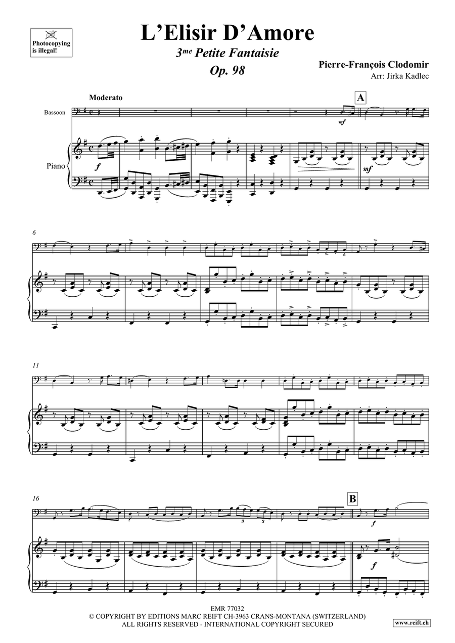 L'Elisir D'Amore L'Elisir D'Amore Bassoon Solo scores gallery preview page 4