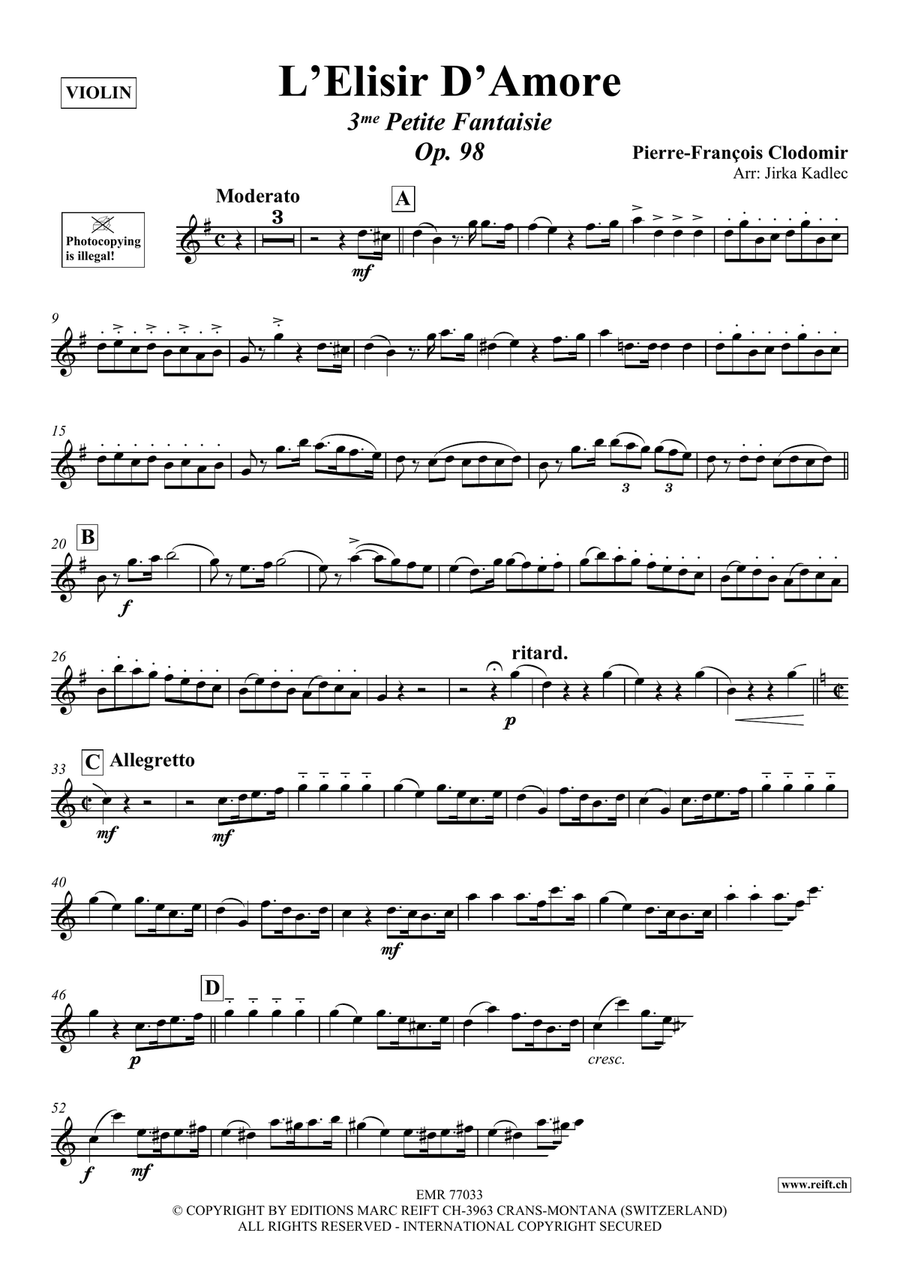 L'Elisir D'Amore L'Elisir D'Amore Violin Solo scores gallery preview page 3