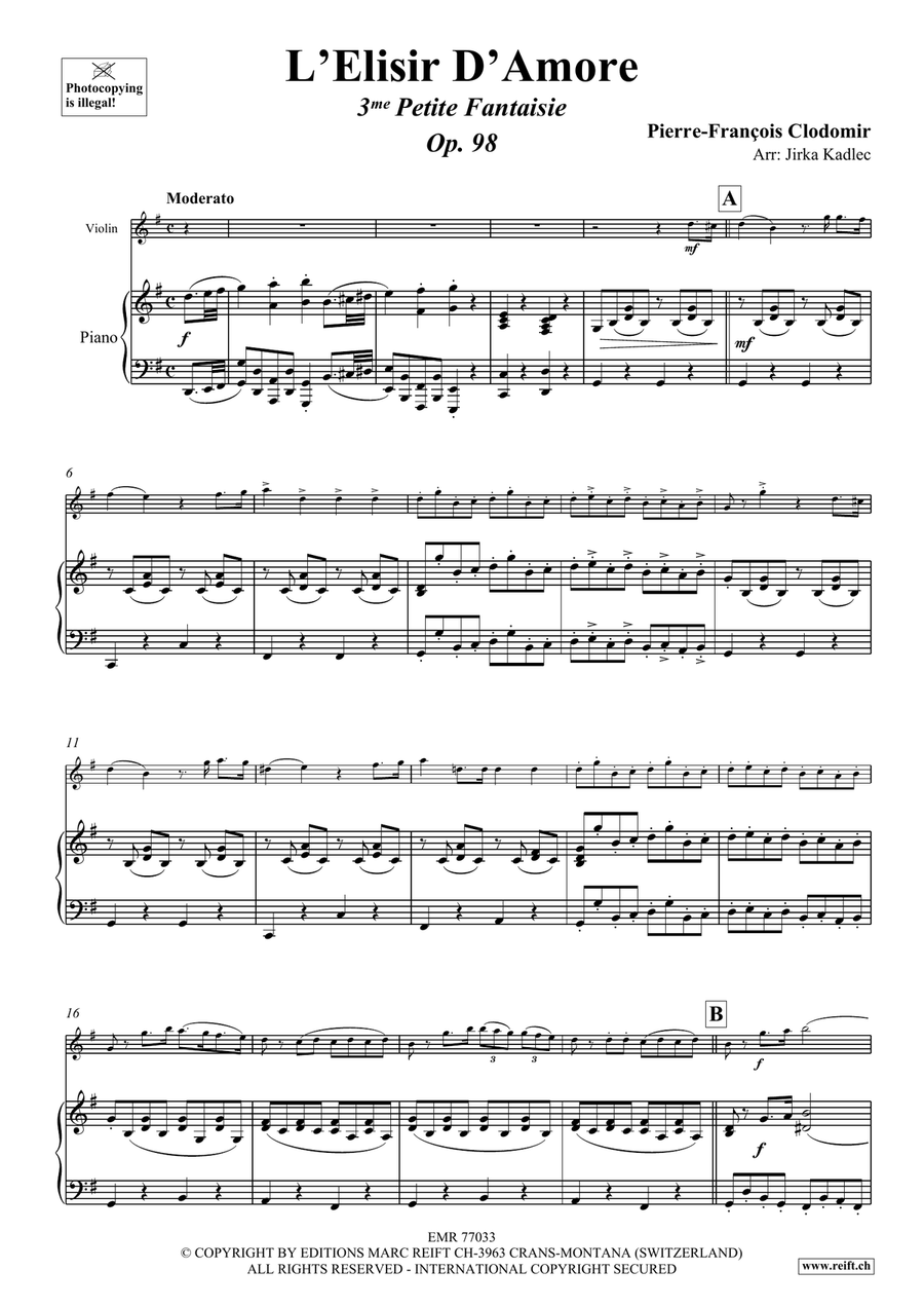 L'Elisir D'Amore L'Elisir D'Amore Violin Solo scores gallery preview page 4