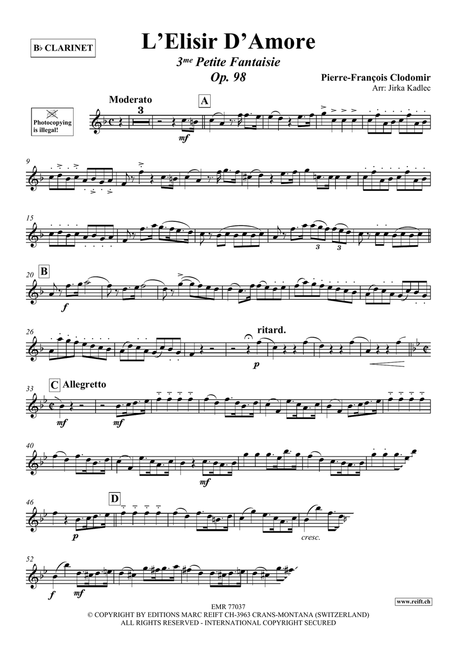 L'Elisir D'Amore L'Elisir D'Amore Clarinet Solo scores gallery preview page 3