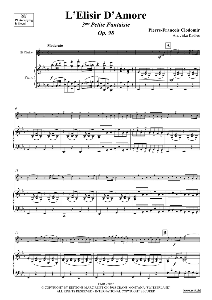 L'Elisir D'Amore L'Elisir D'Amore Clarinet Solo scores gallery preview page 4