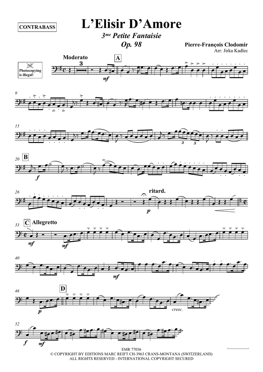 L'Elisir D'Amore L'Elisir D'Amore Double Bass scores gallery preview page 3