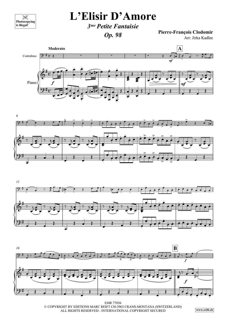 L'Elisir D'Amore L'Elisir D'Amore Double Bass scores gallery preview page 4