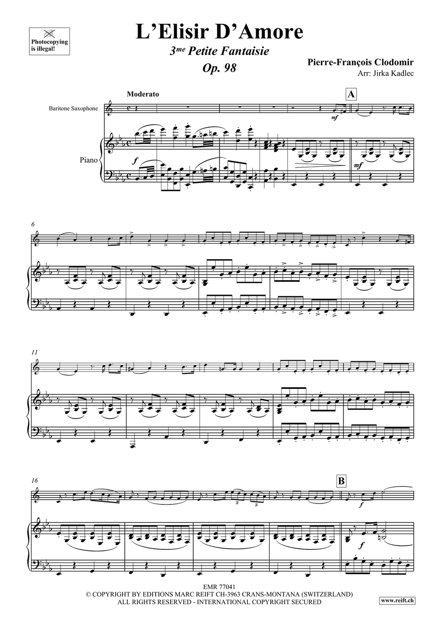 L'Elisir D'Amore L'Elisir D'Amore Baritone Saxophone scores gallery preview page 4