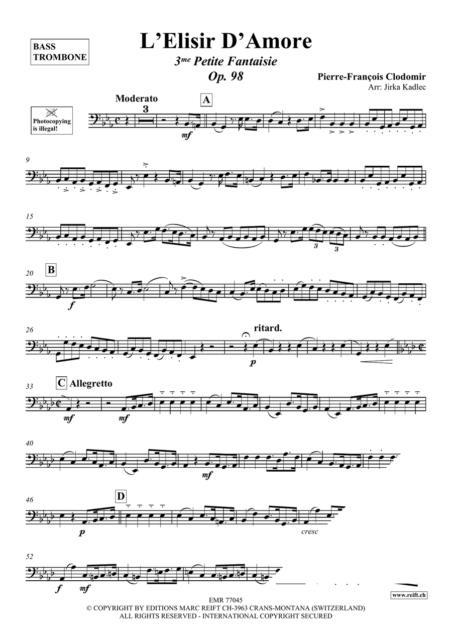 L'Elisir D'Amore L'Elisir D'Amore Bass Trombone scores gallery preview page 3