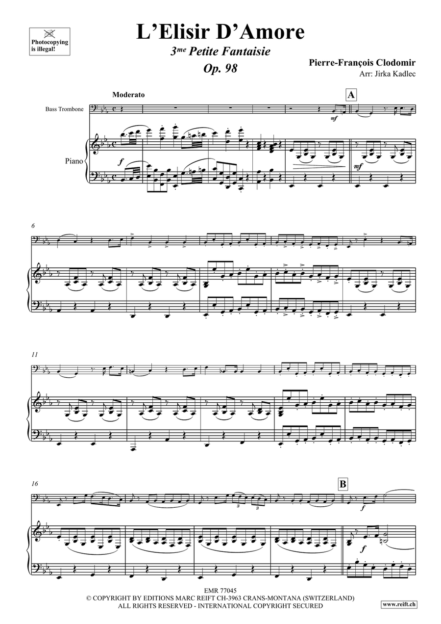 L'Elisir D'Amore L'Elisir D'Amore Bass Trombone scores gallery preview page 4