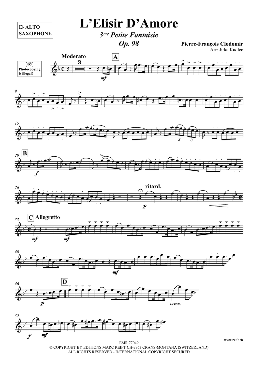 L'Elisir D'Amore L'Elisir D'Amore Alto Saxophone scores gallery preview page 3