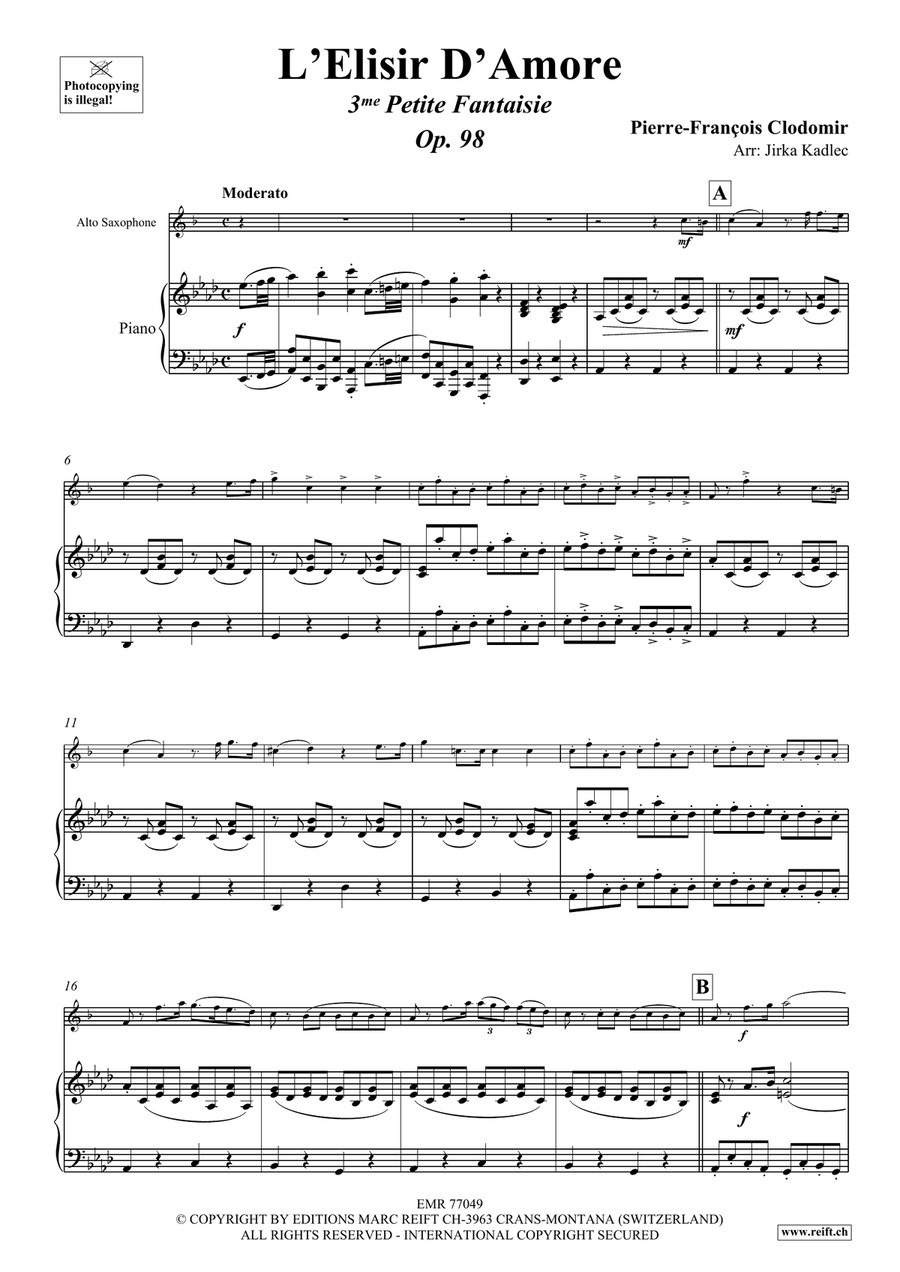 L'Elisir D'Amore L'Elisir D'Amore Alto Saxophone scores gallery preview page 4