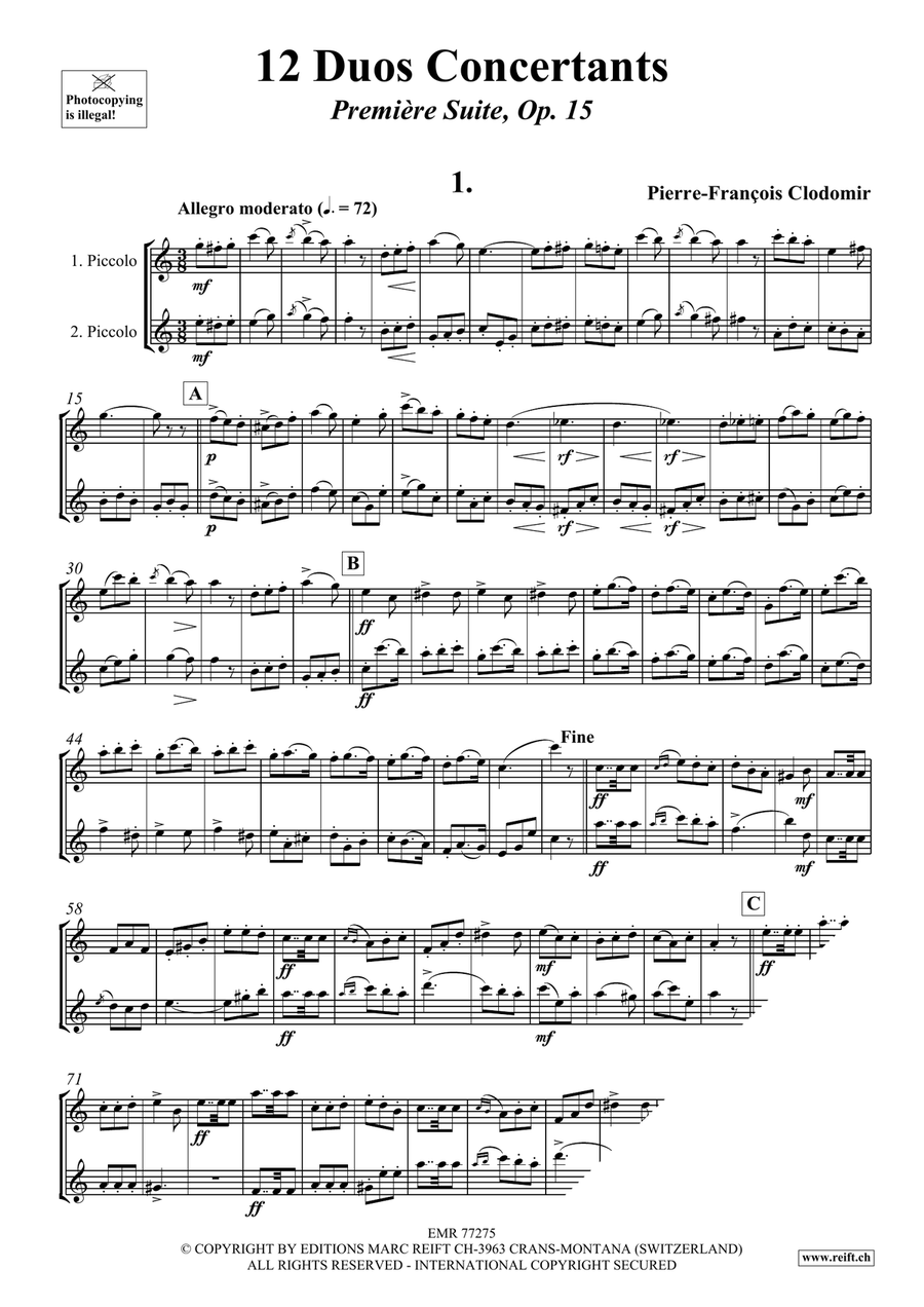 12 Duos Concertants 12 Duos Concertants Piccolo scores gallery preview page 3