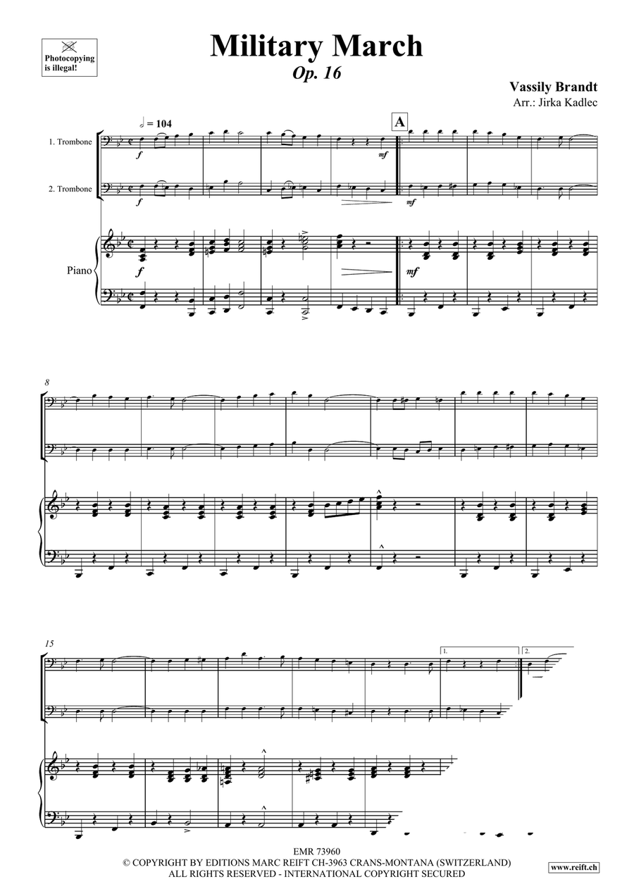 Military March Military March Trombone Duet scores gallery preview page 3