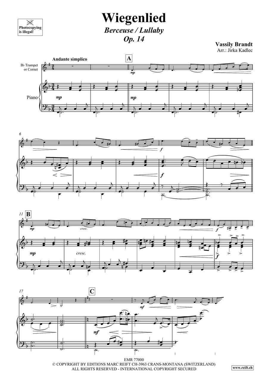 Wiegenlied Wiegenlied Cornet scores gallery preview page 3
