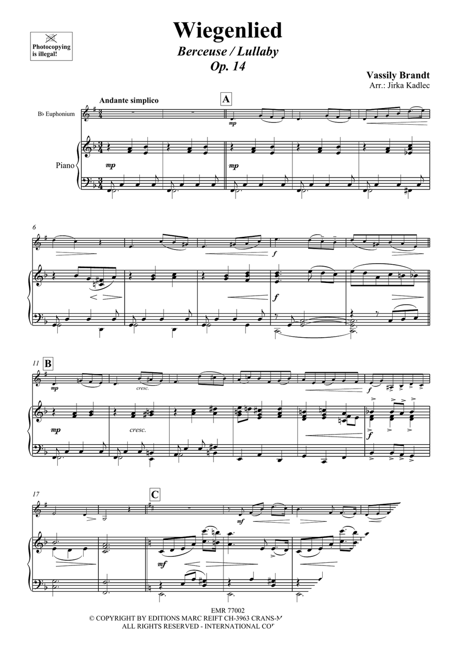 Wiegenlied Wiegenlied Euphonium scores gallery preview page 3