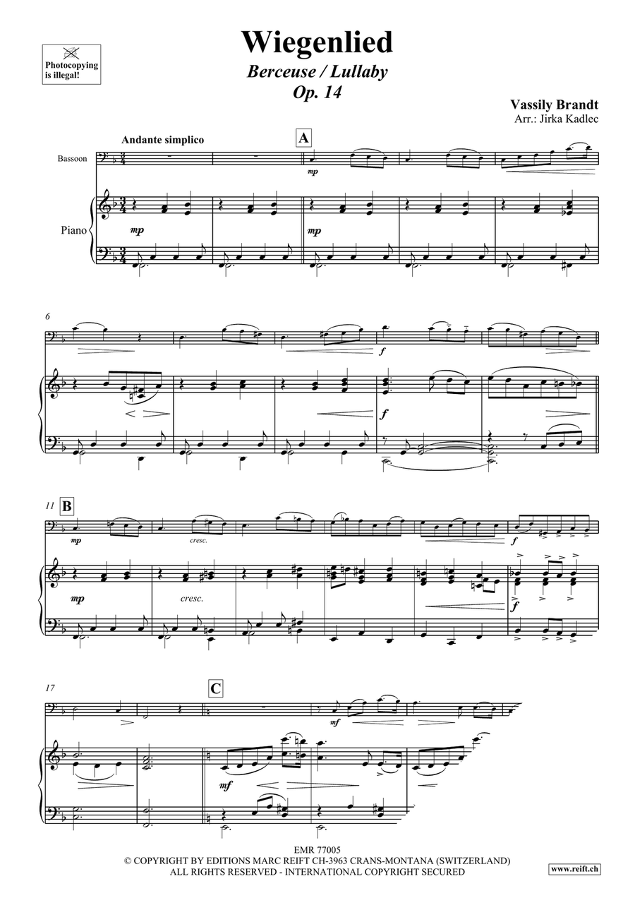 Wiegenlied Wiegenlied Bassoon Solo scores gallery preview page 3