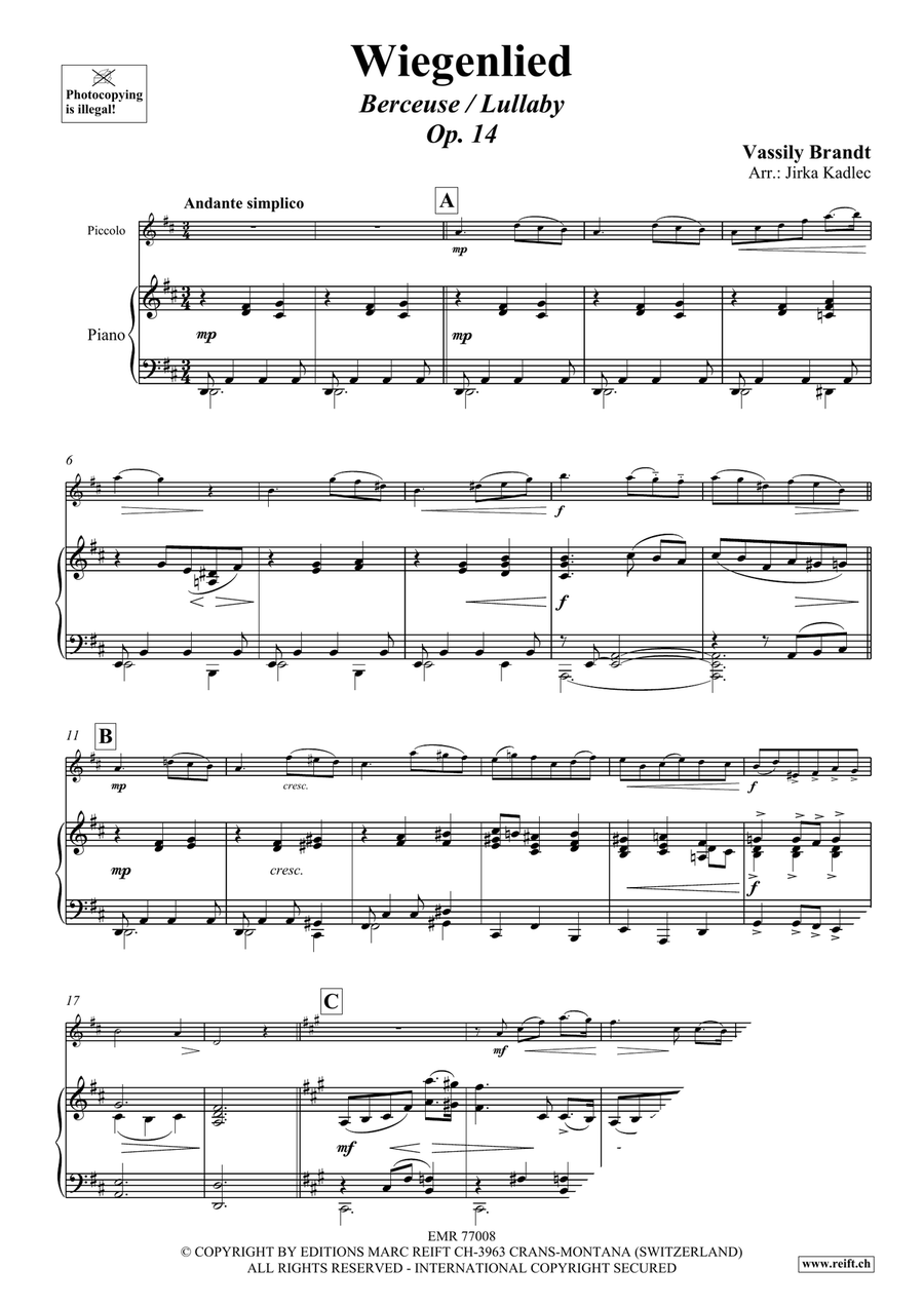 Wiegenlied Wiegenlied Piccolo scores gallery preview page 3