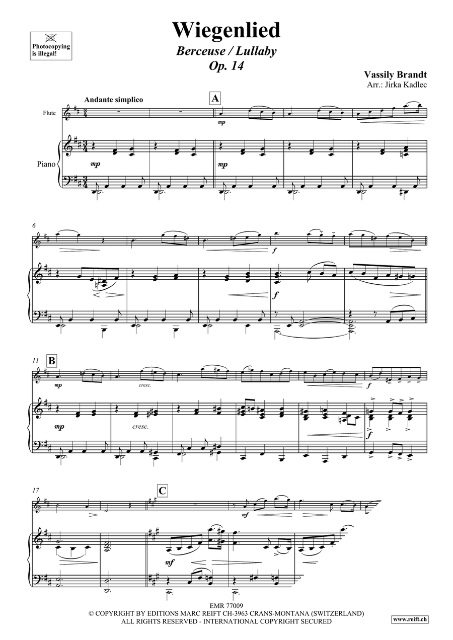 Wiegenlied Wiegenlied Flute Solo scores gallery preview page 3