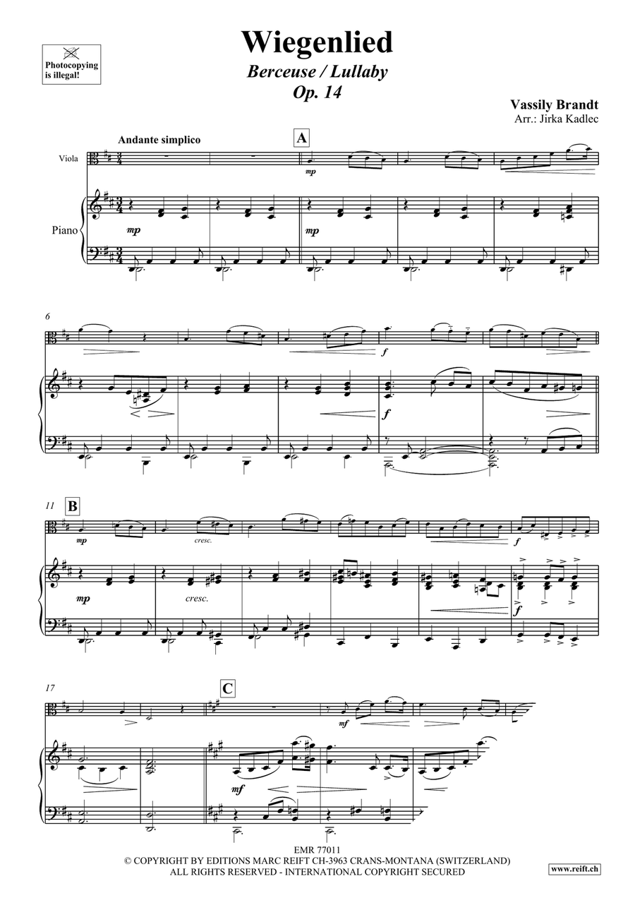 Wiegenlied Wiegenlied Piano Accompaniment scores gallery preview page 3