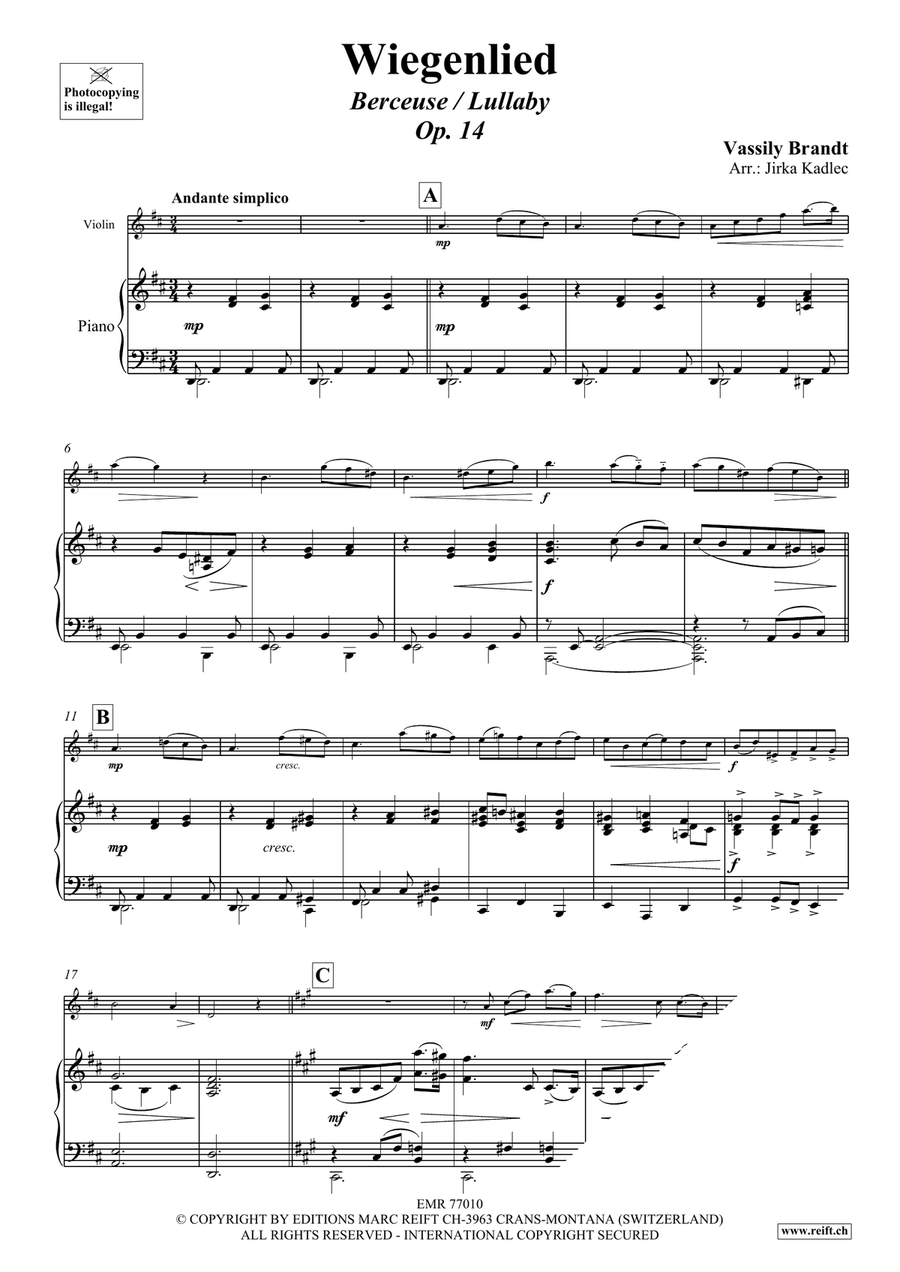 Wiegenlied Wiegenlied Violin Solo scores gallery preview page 3