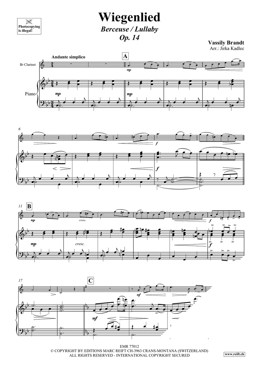 Wiegenlied Wiegenlied Clarinet Solo scores gallery preview page 3