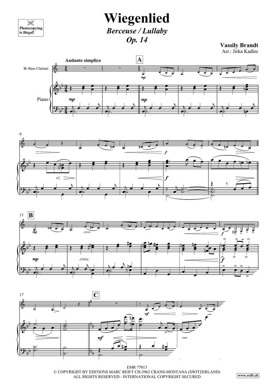 Wiegenlied Wiegenlied Bass Clarinet scores gallery preview page 3