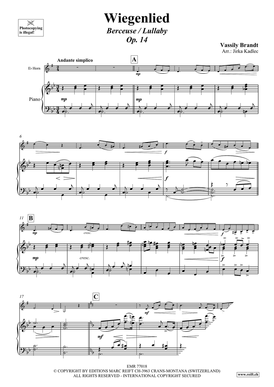 Wiegenlied Wiegenlied Horn scores gallery preview page 3