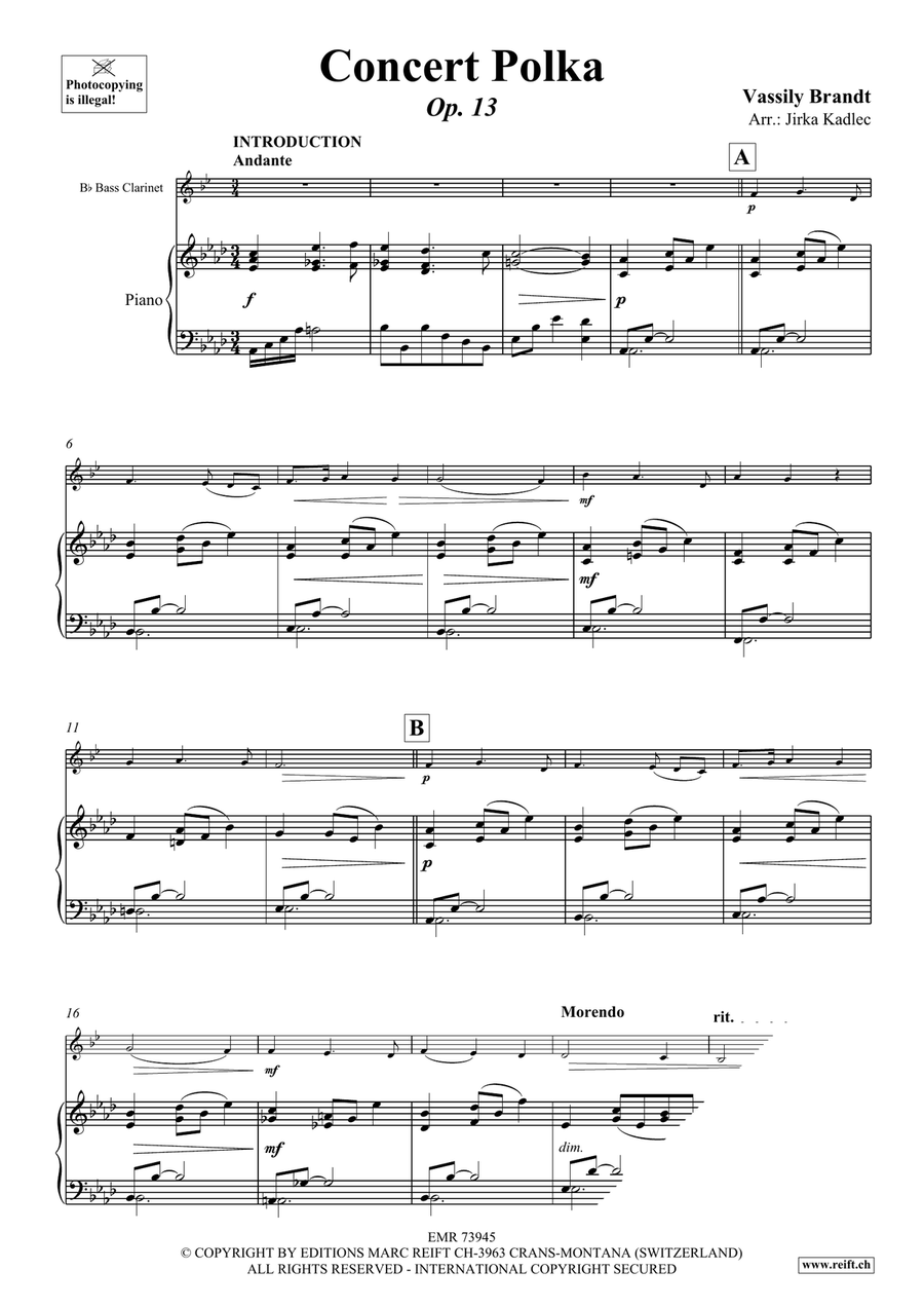 Concert Polka Concert Polka Bass Clarinet scores gallery preview page 3