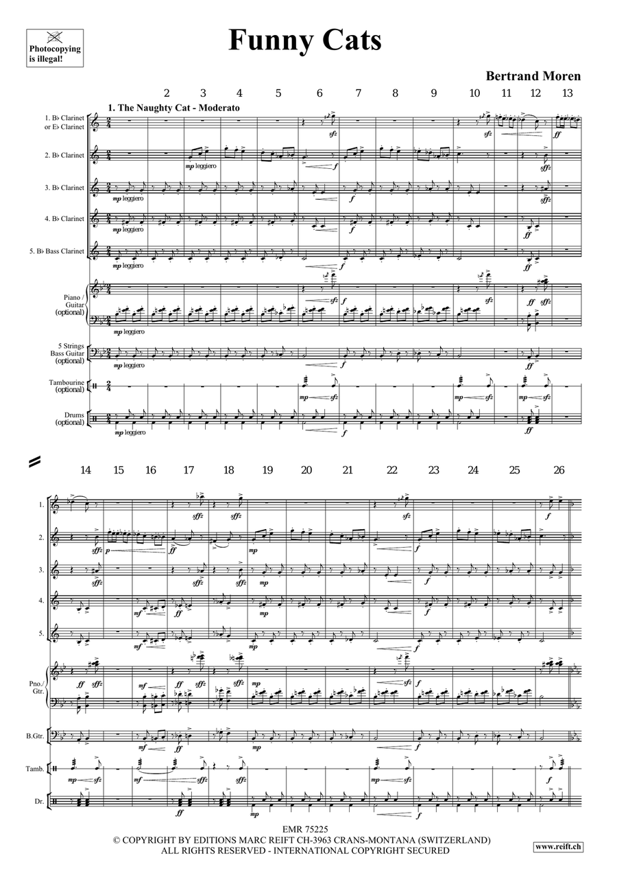 Funny Cats Funny Cats Clarinet Quintet scores gallery preview page 4