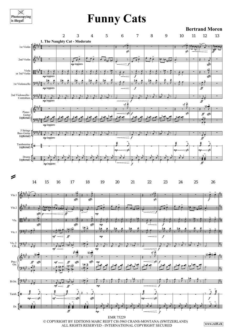Funny Cats Funny Cats String Quintet scores gallery preview page 4